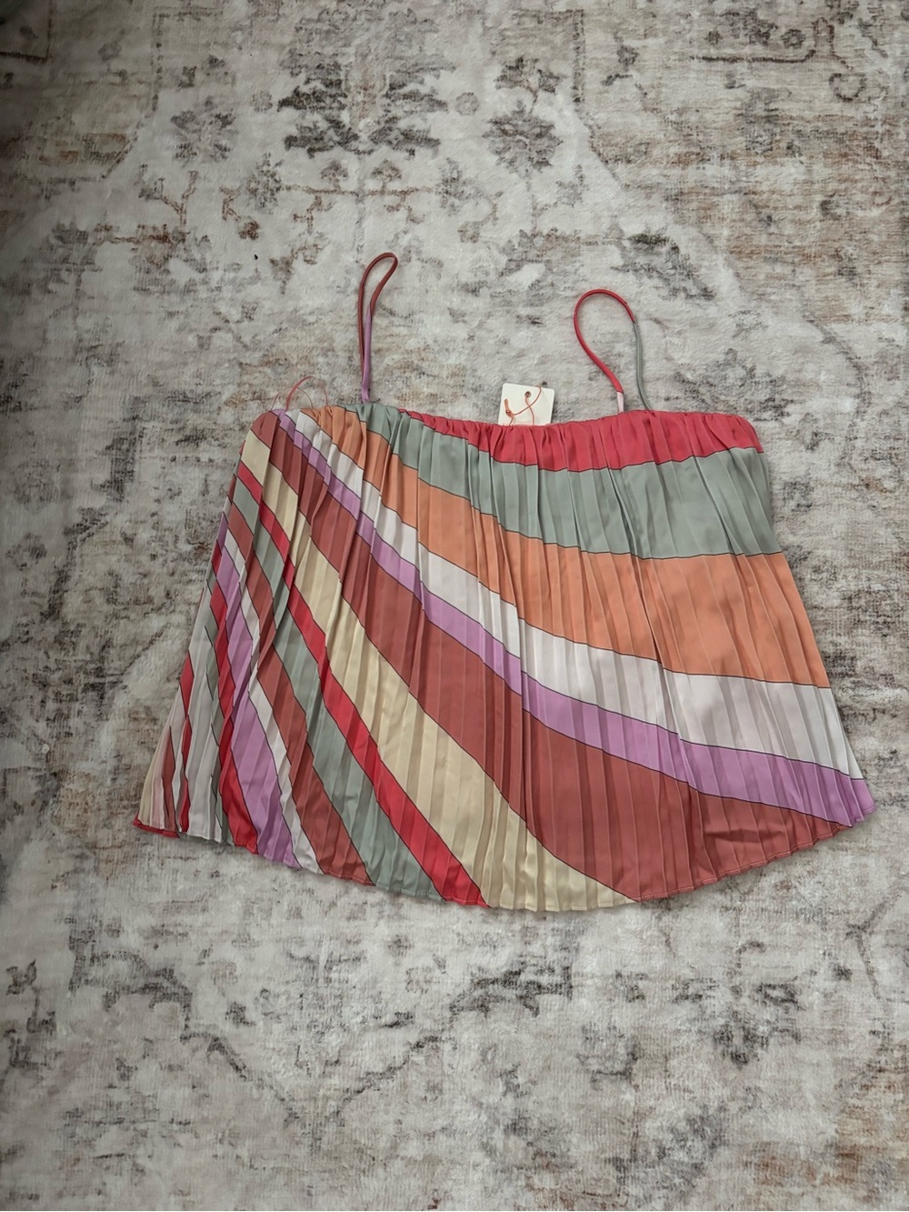 Women’s Multicolor Pleated Strappy Top - Skies Are Blue